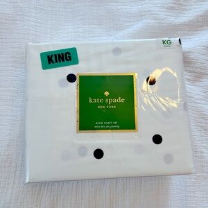 New Kate Spade Deco Dot King Sheets